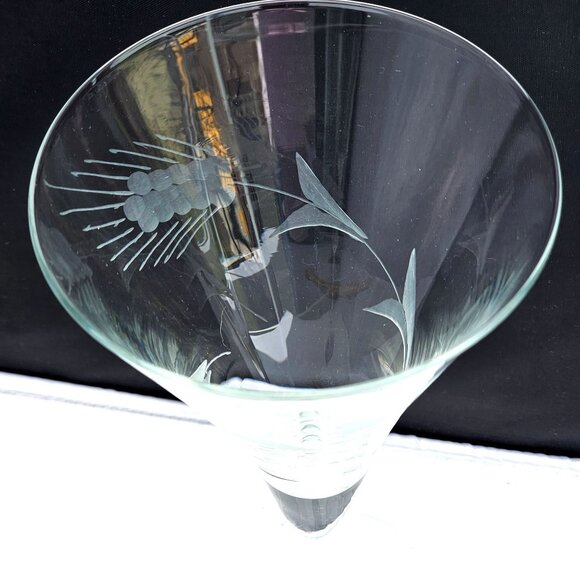 2 Javit Fine Wheat Wine Water Goblet 7.5" cut glasses midcentury 50s made in USA - Picture 4 of 8